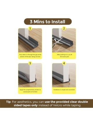 Door Draft Stopper, Cuttable Door Sweep for Bottom of Door, Under Door Draft Blocker Insulator, Weather Stripping Door Seal, Door Gap Filler Soundproof, Dust Blocker, Noise Stopper - view 3