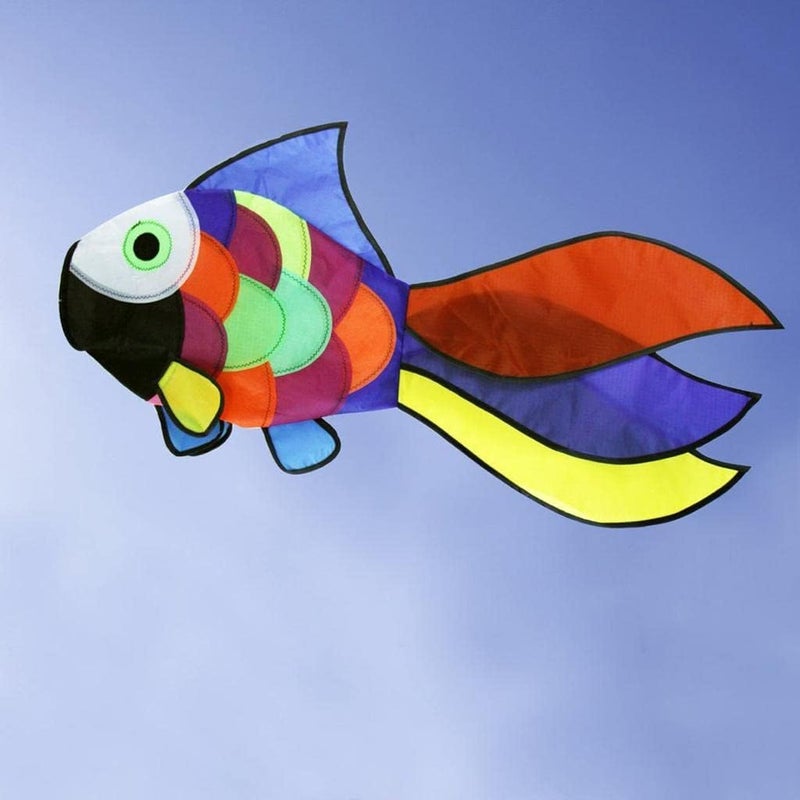 klarakoNylon Fish Kite Tail Windsock Rainbow Windmill Funny Activities Toys Garden Park Decor - Image 2