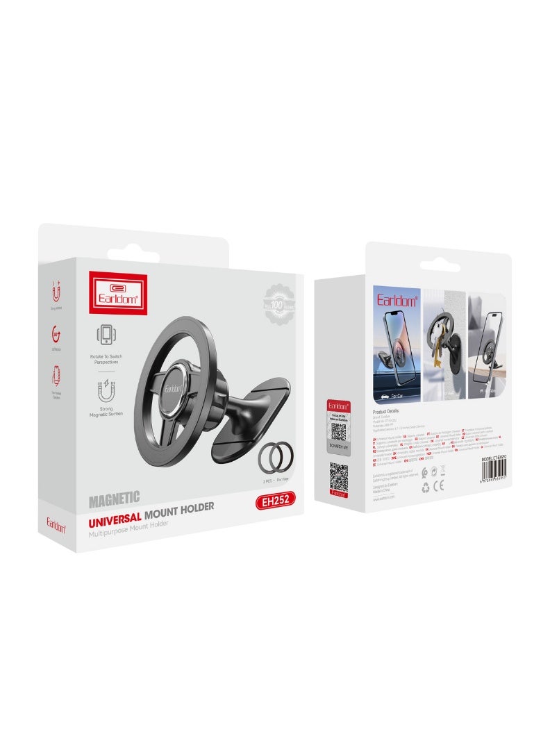 Earldom Magnetic Universal Mount Holder – 360° Rotatable Car Phone Holder with Strong Magnetic Grip - Image 3