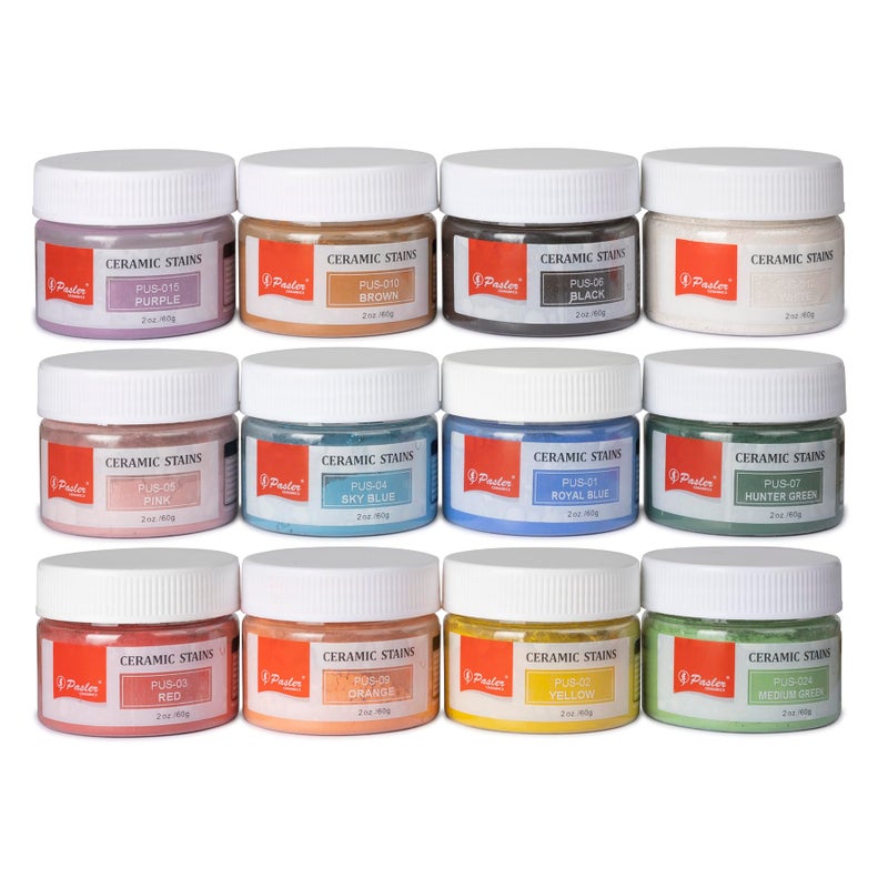 Pasler Ceramic Stains 60g Each Color Pigments Powder for Making underglaze Pottery Glaze Ceramic Glaze or Mixing with SlipClay 12 Color - Image 2