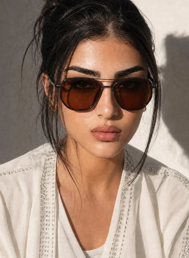 Take Two Black Double Bridge Sunglasses For Women - Region Edit