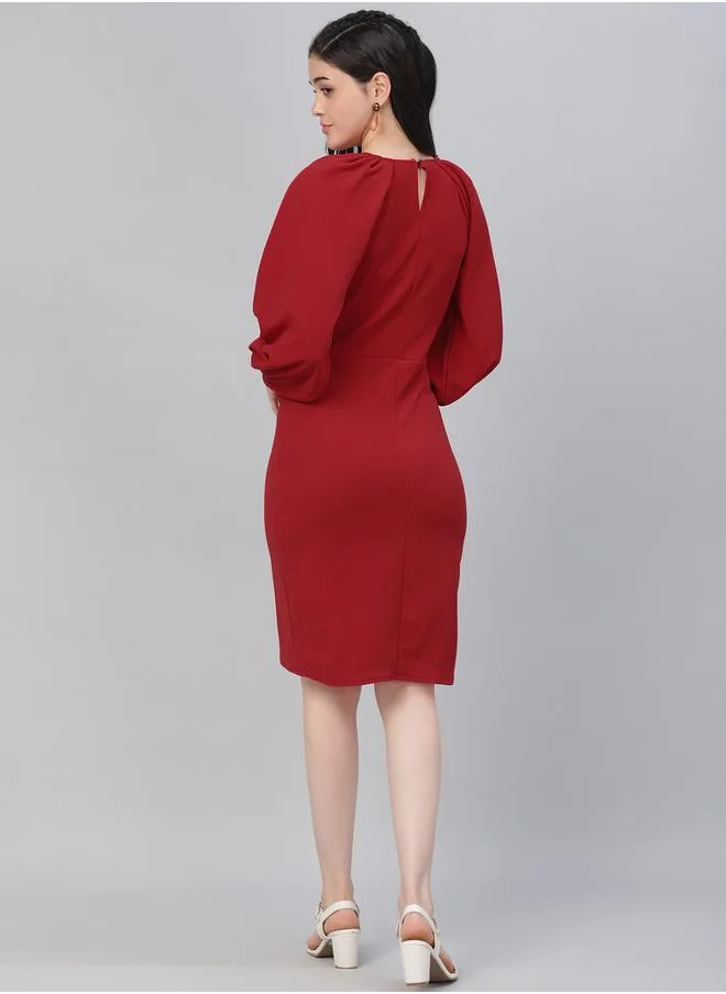 Athena Fold Pleated Yoke Sheath Mini Dress by Styli