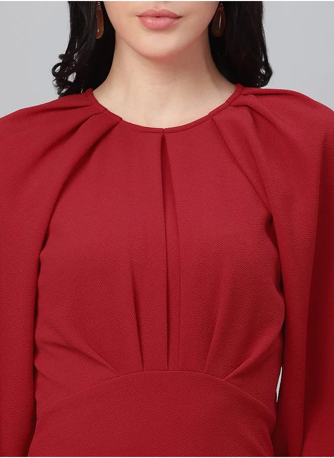 Athena Fold Pleated Yoke Sheath Mini Dress by Styli