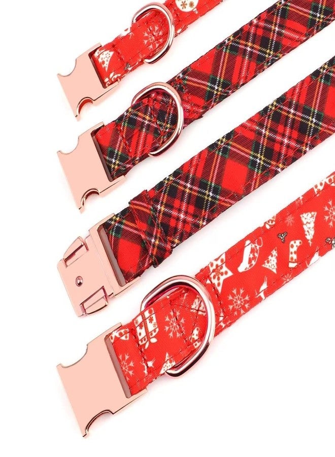 Beirui Cute Christmas Dog Collar with Bow Tie,Soft & Comfy Fall Dog Collar with Durable Metal Buckle,Holiday Girl Boy Dog Collars for Small Medium Large Dogs(Pliad,M) - Image 3