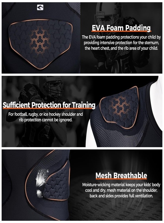 COOLOMG Youth Football Padded Shirt Chest Rib Protector - Image 2