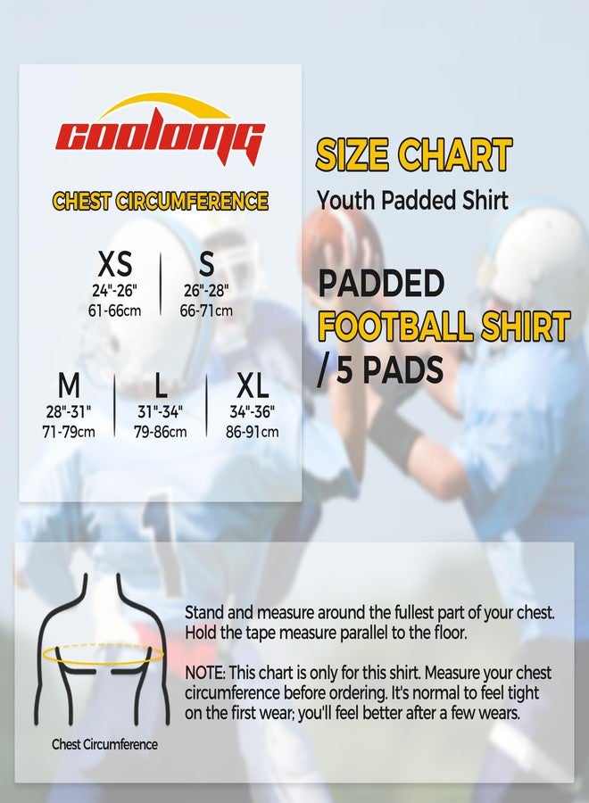 COOLOMG Youth Football Padded Shirt Chest Rib Protector - Image 4