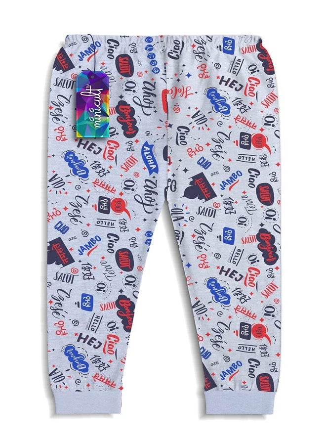 minicult Cotton Pants for Boys and Girls with Ankle Cuff and All Over Prints(Pack of 5)(Black)(18-24 Months) - Image 5