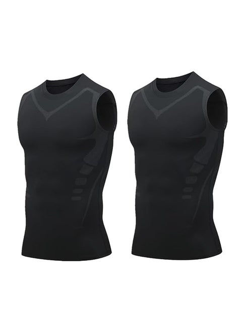 Energxcel Ionic Shaping Vest, Ionic Body Shaping Vest, Sleeveless Compression Tank Top Men(L)