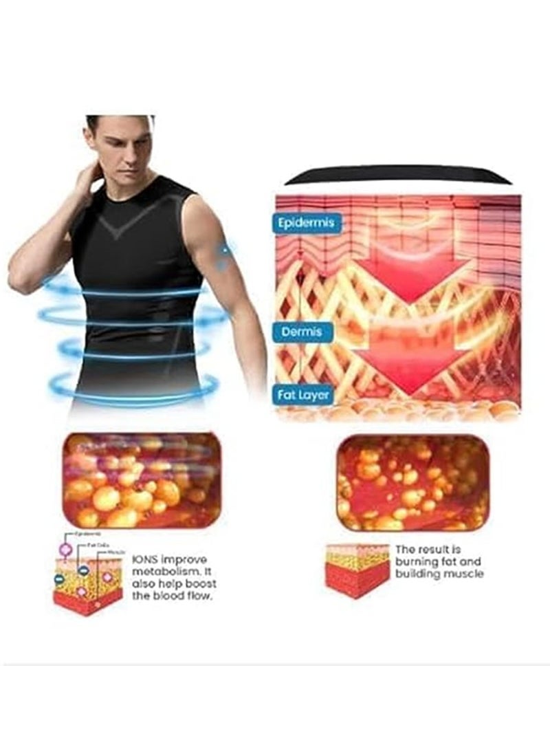 Energxcel Ionic Shaping Vest, Ionic Body Shaping Vest, Sleeveless Compression Tank Top Men(L)