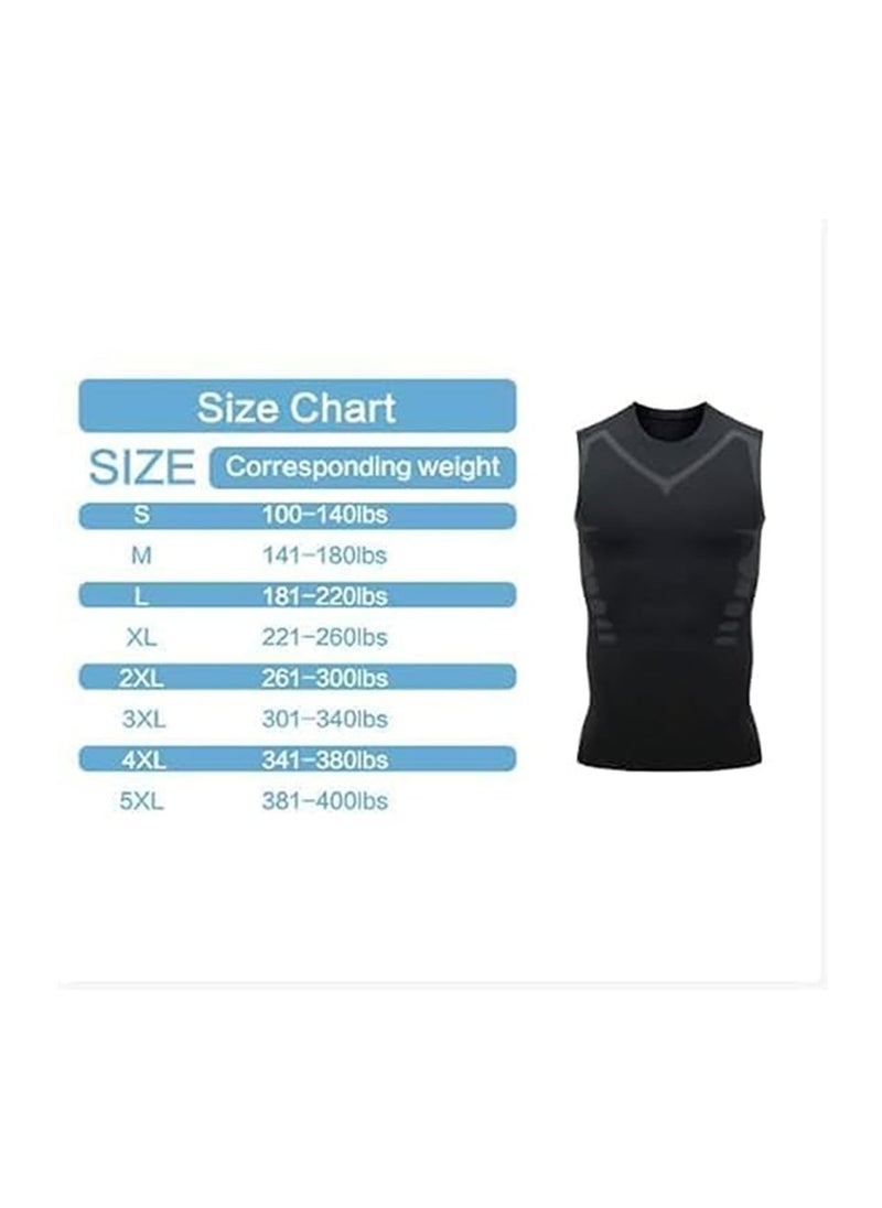 Energxcel Ionic Shaping Vest, Ionic Body Shaping Vest, Sleeveless Compression Tank Top Men(L)