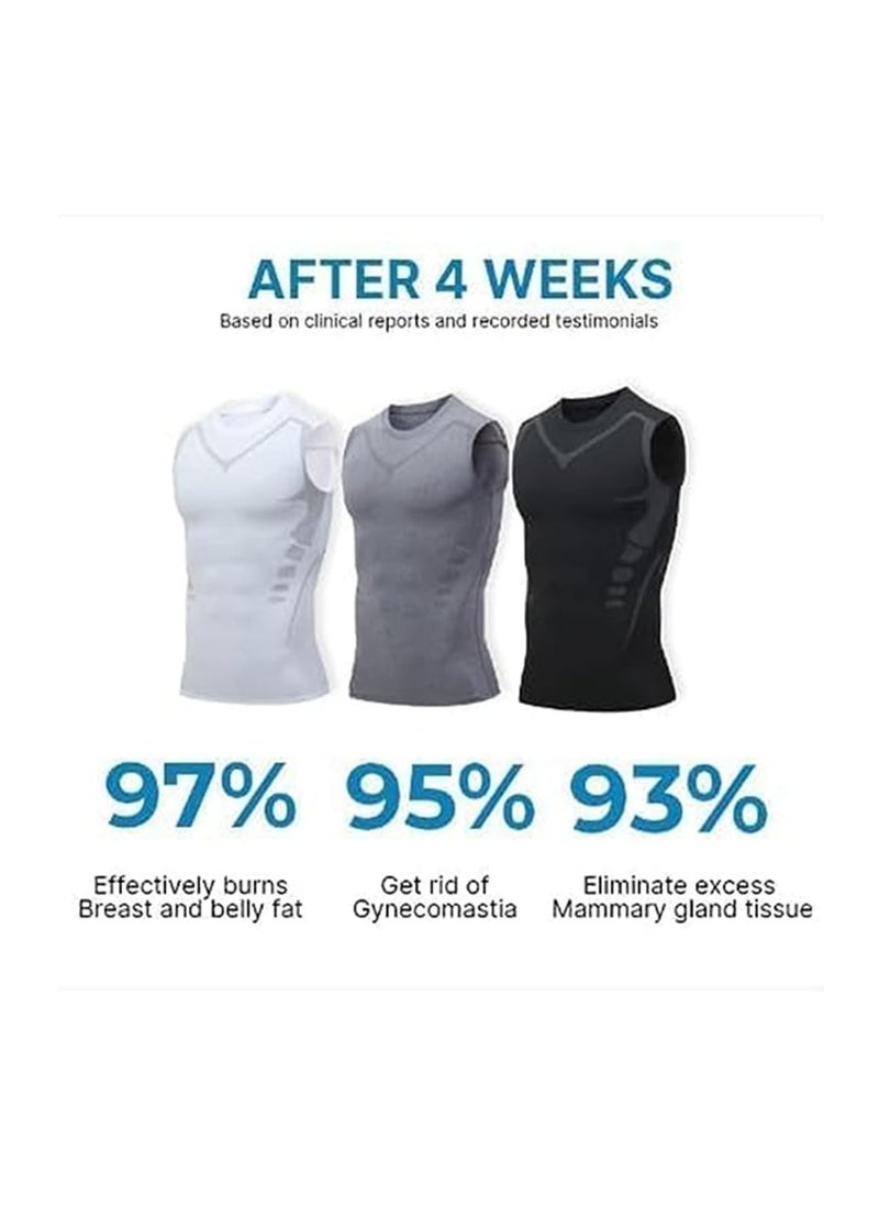 Energxcel Ionic Shaping Vest, Ionic Body Shaping Vest, Sleeveless Compression Tank Top Men(L)