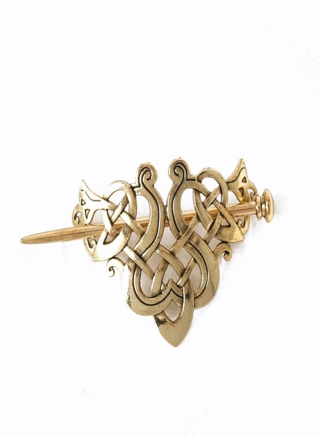 LEEMASING 2 Pcs Viking Celtic Knots Clips Hairpin Hair Stick Accessories For Long Hair Women Girls Hair Accessories (Gold) - Image 3