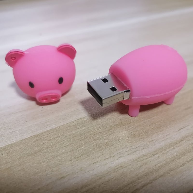 USB 2 0 Flash Drive 128MB Soft Silicone Cartoon Piggy Shape Gift Memory Stick - Image 2