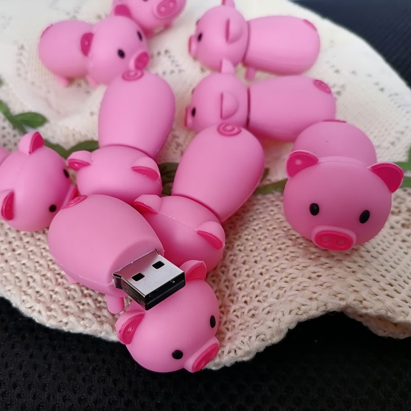 USB 2 0 Flash Drive 128MB Soft Silicone Cartoon Piggy Shape Gift Memory Stick - Image 5