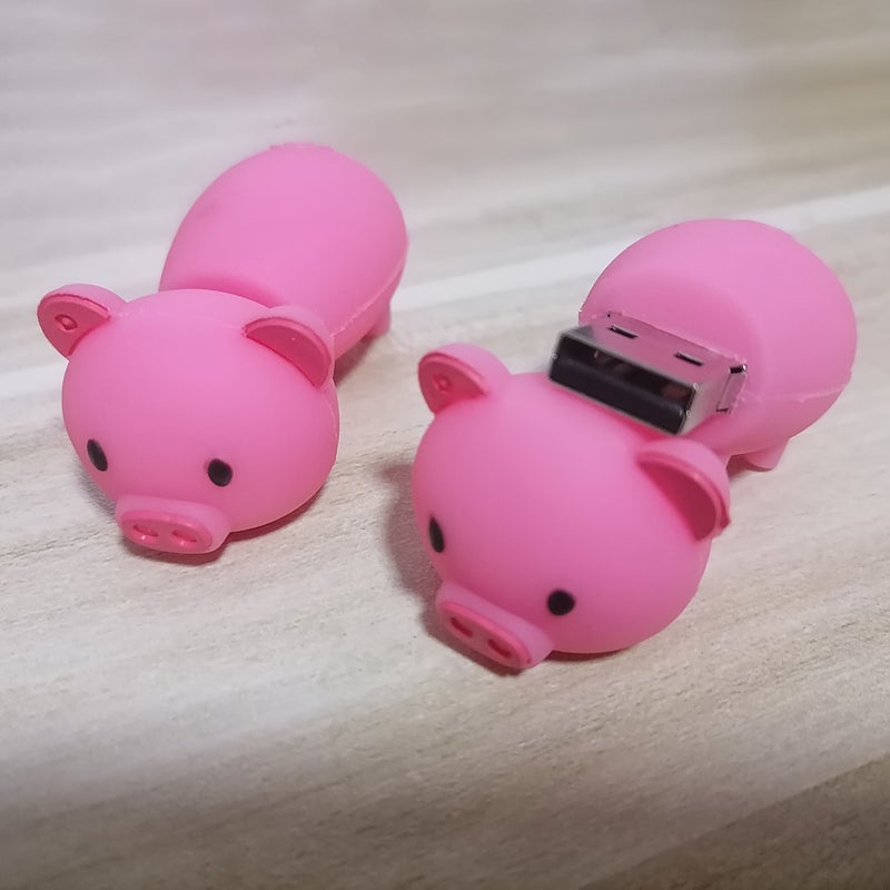 USB 2 0 Flash Drive 128MB Soft Silicone Cartoon Piggy Shape Gift Memory Stick - Image 4