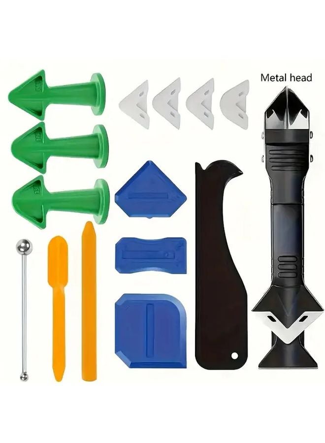 9pcs 5 in 1 Heavy Duty Silicone Caulking Tool Set Multi Functional Sealant Scraper - Image 2