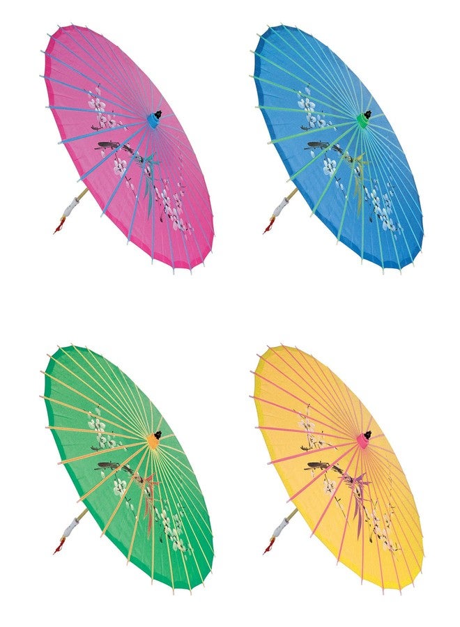 THY COLLECTIBLES Assortment or six (6) 21" Small Asian Silk Umbrella/Parasol - Image 1
