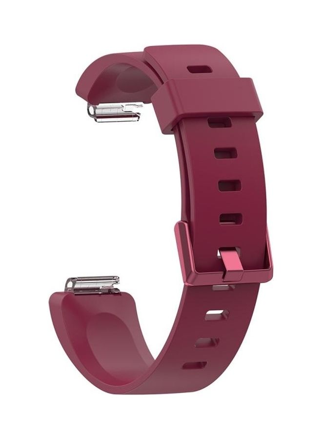 NIBEMINENT Glossy Surface Silicone Replacement Wrist Strap For Fitbit Inspire/Inspire HR Wine Red - Image 1