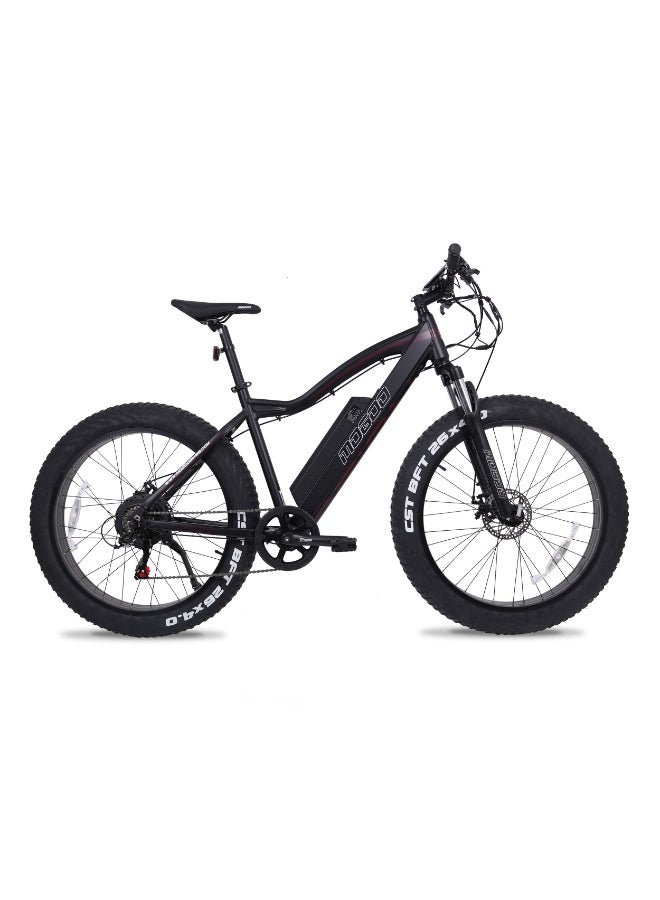 Mogoo 26" ORION Fat Tyre Electric Bike – 48V 500W Motor, LG 12.8Ah Battery, Shimano 7-Speed, Dual Disc Brakes, 5-Level Pedal Assist, 45–55km Range – Off-Road Fat E-Bike for Adults - Black - Image 1