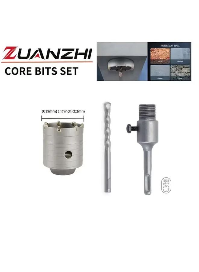 Concrete Hole Saw Kit SDS Plus Shank 80mm 110mm 4pcs for Brick Cement Wall - Image 3