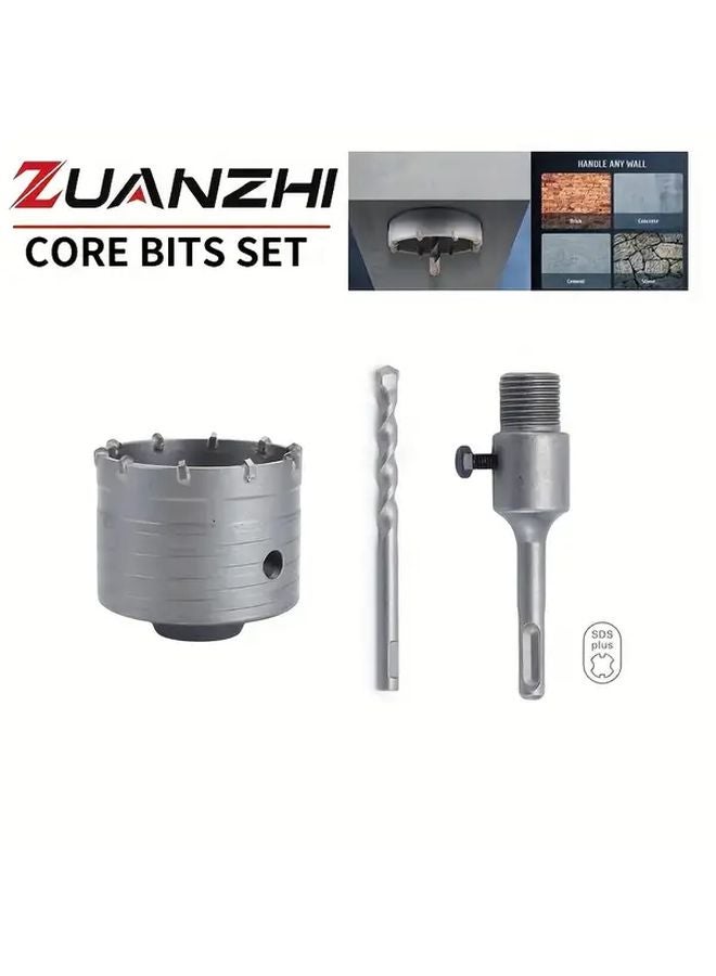 Concrete Hole Saw Kit SDS Plus Shank 80mm 110mm 4pcs for Brick Cement Wall - Image 2