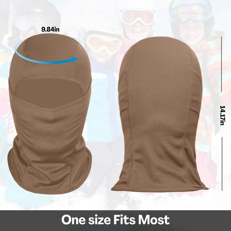 Flavizo Khaki Balaclava for Men, Full Face Mask for Bikers, Helmet Cover for Bike, Riding, Outdoor Ski Sports, Breathable Windproof Protective Gear for Motorcycle Riders - Image 2