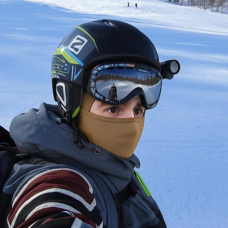 Flavizo Khaki Balaclava for Men, Full Face Mask for Bikers, Helmet Cover for Bike, Riding, Outdoor Ski Sports, Breathable Windproof Protective Gear for Motorcycle Riders - Image 5