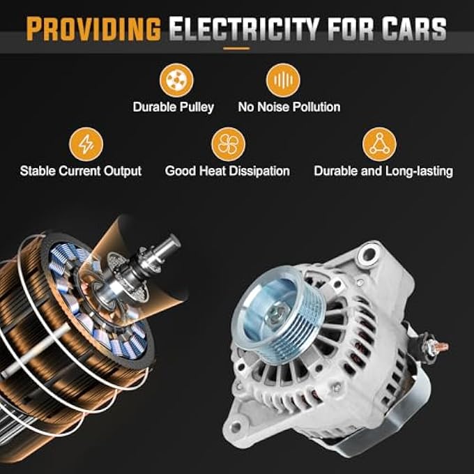 ILONPA 400-52073 Alternator Replacement Compatible with 1999 2000 2001 2002 Toyota 4Runner, 2000 2001 2002 2003 2004 Toyota Tacoma, 2000 2001 2002 Tundra Replace AND0180, 101211-9590, 27060-62160 - Image 5