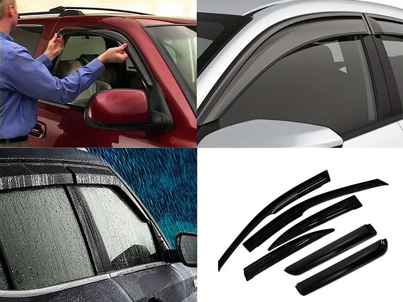 Auto Pearl Car Rain Guards Wind Door Visor Side ||Wind Visor ABS Plastic Deflector ||Perfect As per Window Frame ||Compatible with- Tavera (XX Large, Set of 6) - Image 2