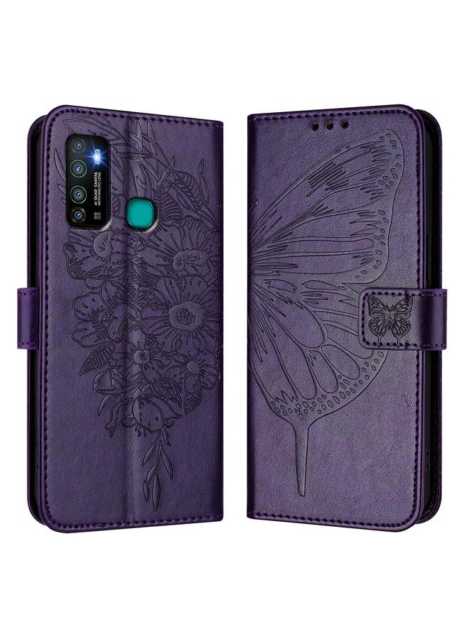 S-TOP Case For Infinix Hot 9 / 9 Pro Embossed Butterfly Leather Phone Case - Image 2