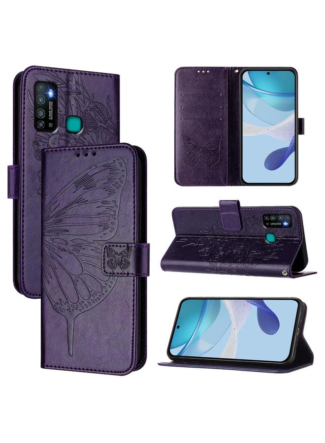 S-TOP Case For Infinix Hot 9 / 9 Pro Embossed Butterfly Leather Phone Case - Image 1