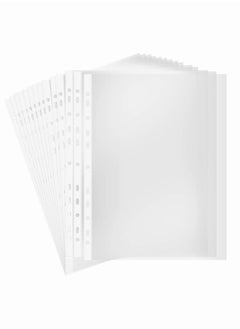 SYOSI A4 Clear Page Protectors, 100 Pages Sheet Protector for 11 Ring Binders Plastic Sleeves Paper File Letter Sheet Clear Sheet Protector Transparent Document Pocket Folder Wallets Sleeves (Thicker 7C)  - Image 1