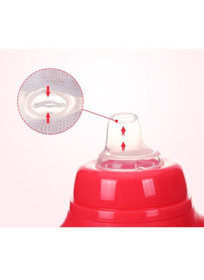Generic - Learner Cup with Handle 180ml for Infant, Straw Cup with Dust Cover, Anti Flatulence anti Choking Water Sippy Cup Red - Image 1
