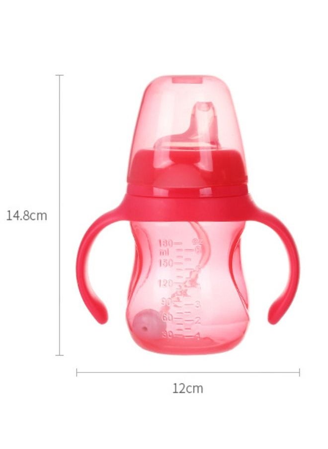 Generic - Learner Cup with Handle 180ml for Infant, Straw Cup with Dust Cover, Anti Flatulence anti Choking Water Sippy Cup Red - Image 1