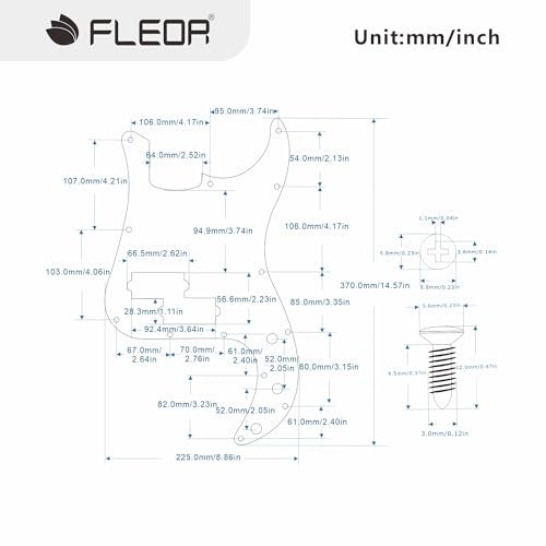 FLEOR P Bass Pickguard Guitar Scratch Plate Pick Guard for 4 String American/Mexican Standard P Bass Style, 4Ply White Pearl - Image 2