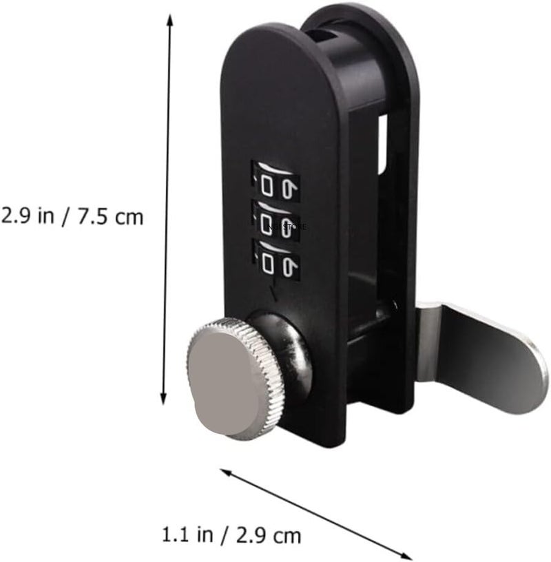 Portible 3-Digit Combination Lock Cum Latch, Password Drawer for Office File Cabinet, Smart Furniture with Turntable Code Dial, Mechanical Keyless Security for Cupboards Cabinet, Storage Box Home Use - Image 5
