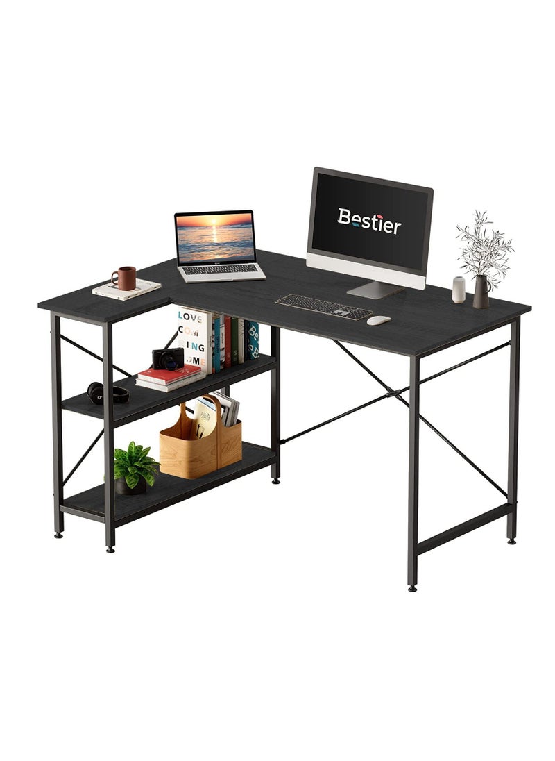 Home Gallery - L Shaped Desk with Shelves 120 cm Reversible Corner - Image 1