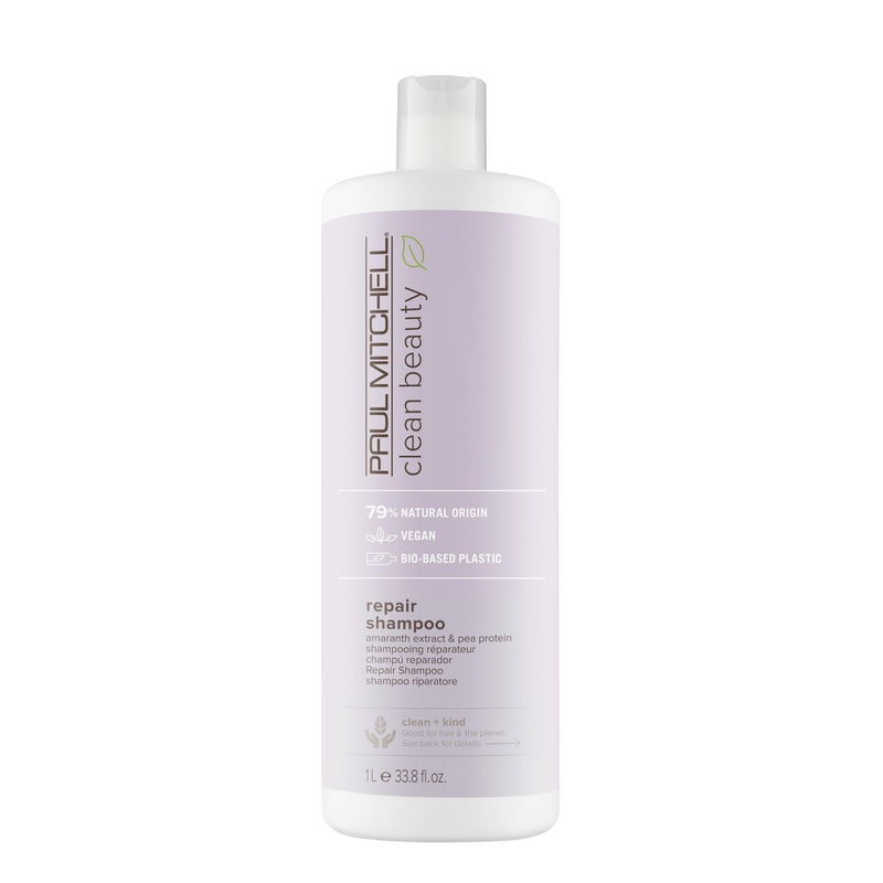 Paul Mitchell Clean Beauty Repair Shampoo, Strengthens and Protects, For Damaged, Brittle Hair, 33.8 fl. oz. - Image 1
