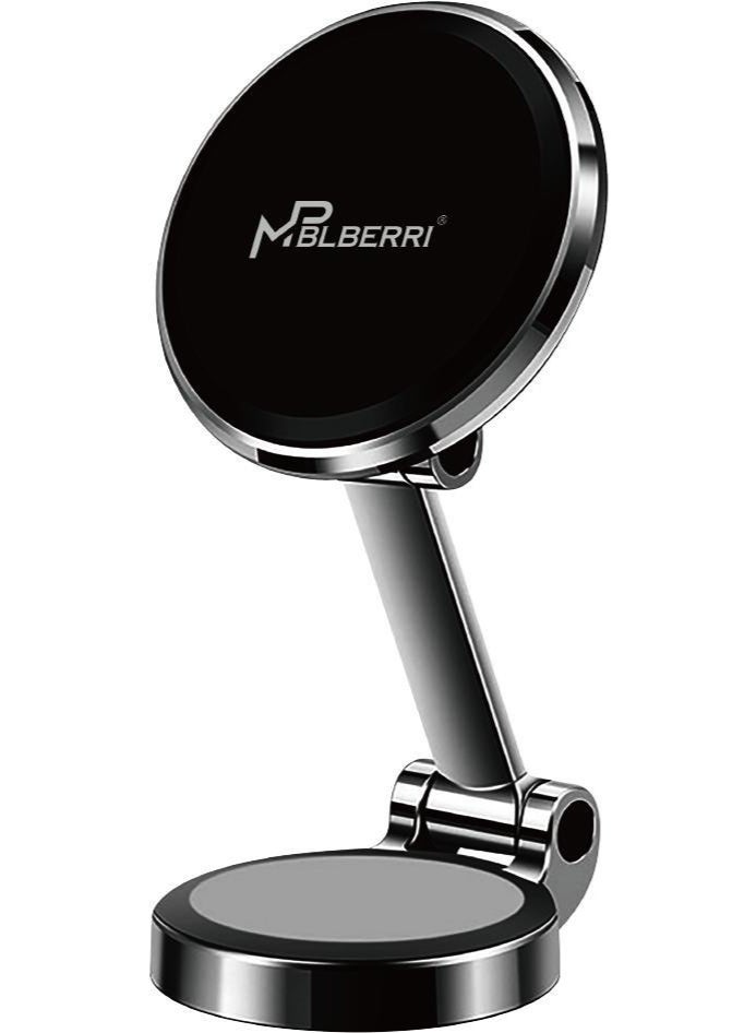 MPBLBERRI Magnetic Car Phone Holder Dashboard Mount – 360° Rotating Powerful Magnet Mobile Holder with One-Hand Operation for iPhone, Samsung & Android Smartphones