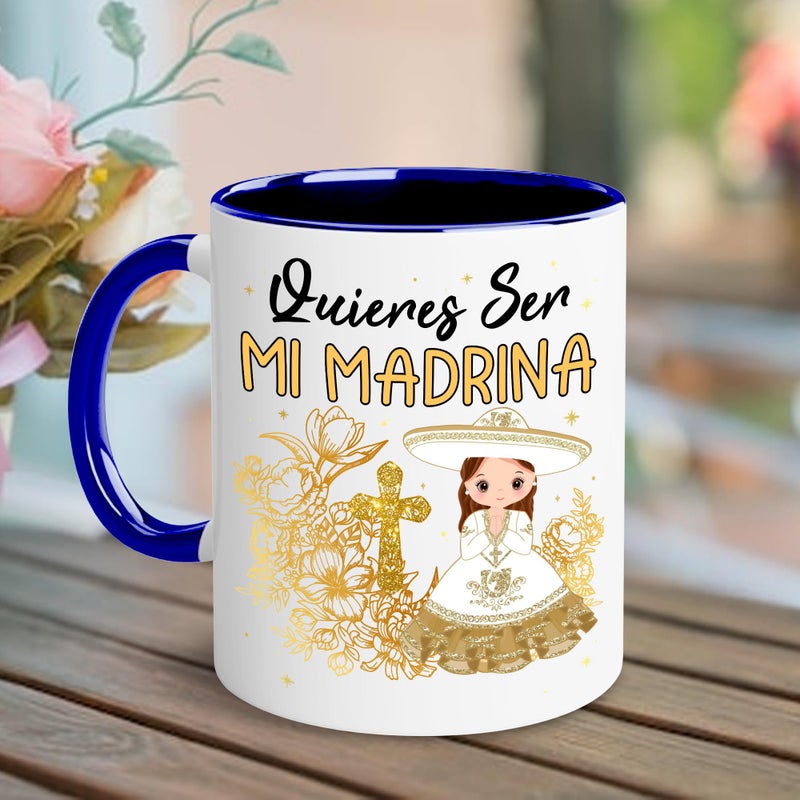 WHIDOBE Gift For Godparents - Godparents Proposal Mug Set - Madrina, Padrino De Bautizo Cup Set - Bautizo Recuerdos - Godparents Presents - Quieren Ser Mis Padrinos, Quieres Ser Mi Madrina - Image 3