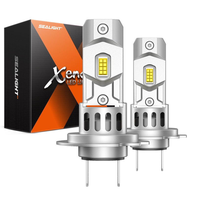 SEALIGHT H7 Bulbs, 64,000LM 900% Brightness H7 Light Bulbs, 6500K Cool White Bulbs with 15000RPM Fan, Plug and Play ATV/UTV, 10-Year Extended Lifespan IP68 Waterproof, Pack of 2 - Image 1