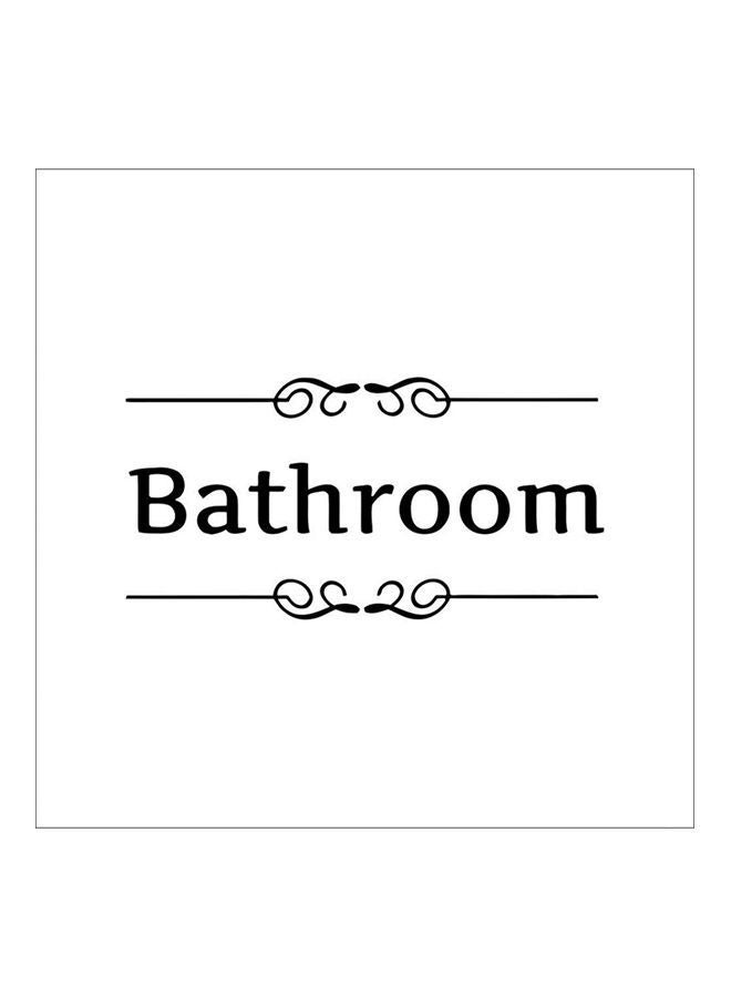 NIBEMINENT Bathroom Toilet Door Sign Wall Sticker Black 15x28cm - Image 1
