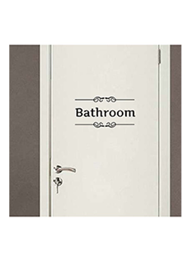 NIBEMINENT Bathroom Toilet Door Sign Wall Sticker Black 15x28cm - Image 2
