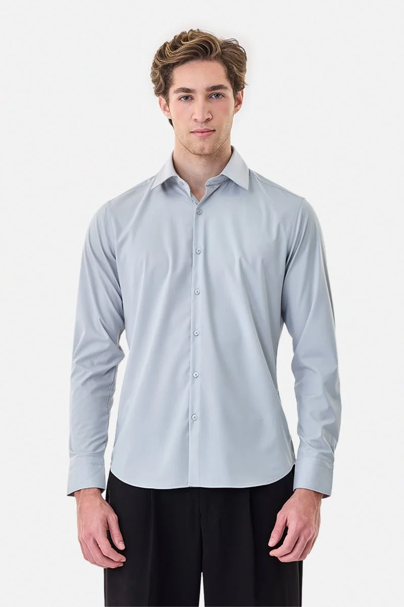 سنيتش قميص فاخر بقصة ضيقة قابلة للتمدد