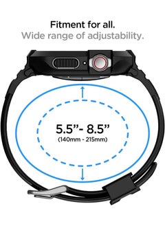 Spigen Rugged Armor Pro for Apple Watch Series 9 / 8 /7 (45mm) and Series 6/SE2/SE/5/4 (44mm) Band with Case Cover - Black  - Image 3