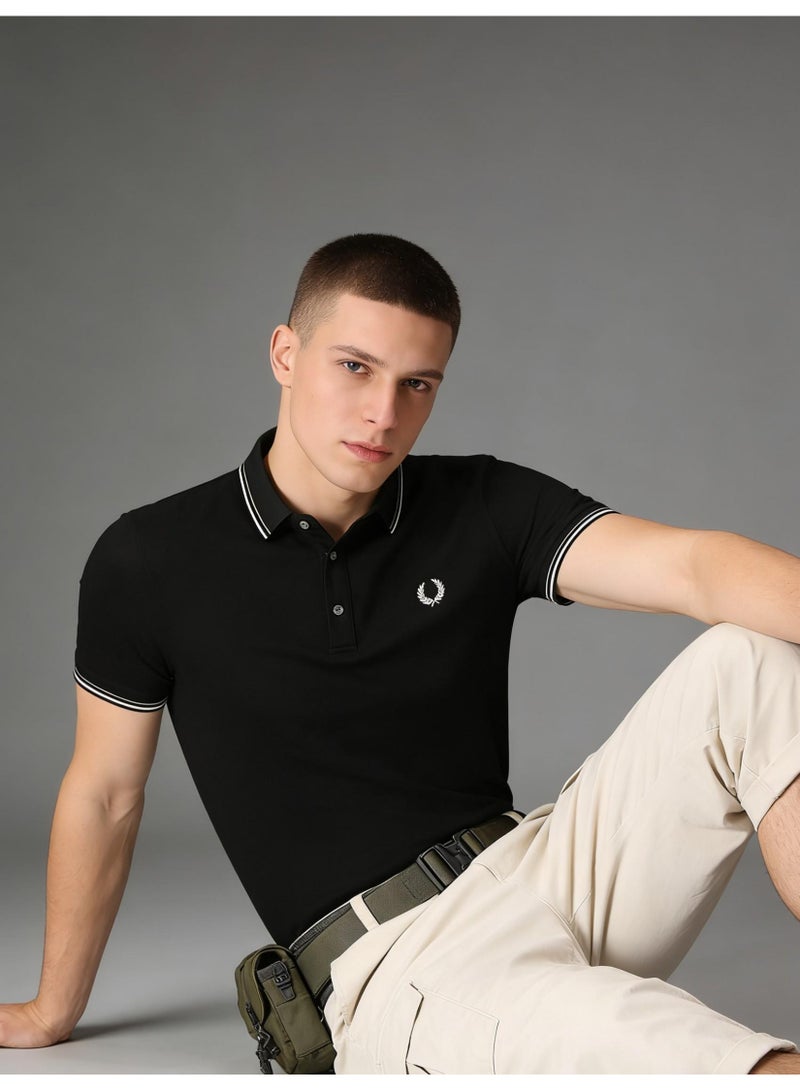 Fred Perry double-pointed Polo shirt | Men's Polo shirt, three-dimensional printed striped collar and cuffs, classic modern style, creating eternal leisure fashion. - Image 4