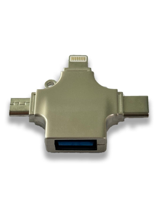 Applicable To Apple Huawei Typec Adapter OTG Three-in-one Tablet Reading USB Mouse USB3.0 Converter-Number Of Interfaces:Cross OTG Short  - Image 1