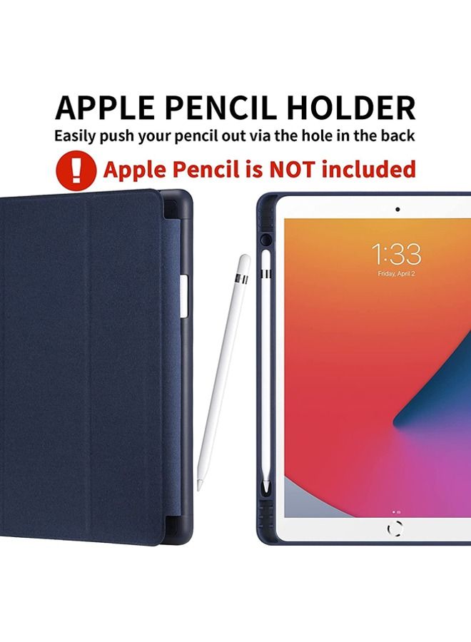 Captaintech iPad 9th/8th/7th Generation case 2021/2020/2019 iPad 10.2-Inch Case with Pencil Holder Sleep/Wake Slim Soft TPU Back Smart Magnetic Stand Protective Cover Cases Navy Blue - Image 3
