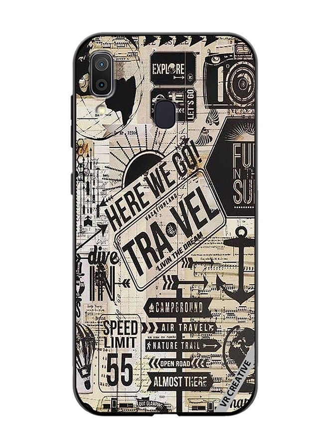 VR CREATIVE Protective Case Cover For Samsung Galaxy A30 Here We Go Travel Design Multicolour - Image 1