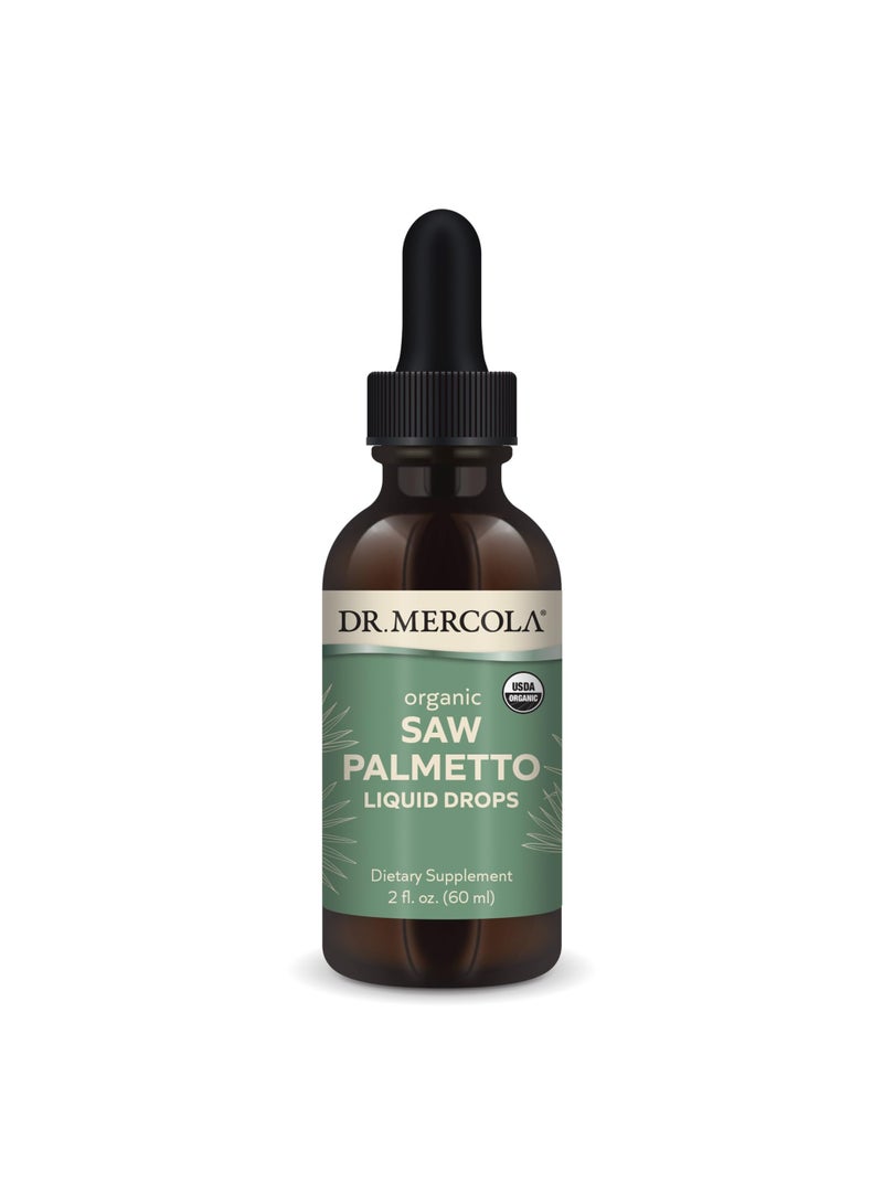 Dr. Mercola Organic Saw Palmetto Liquid Drops, Dietary Supplement, 2 Fl. Oz. (60 mL) - Image 1